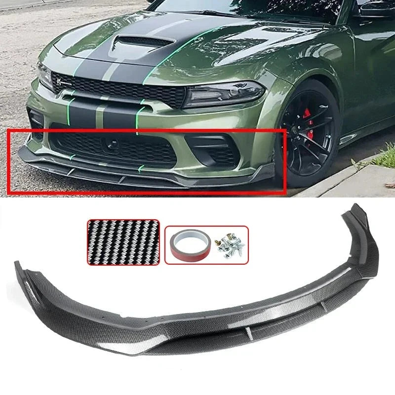 Front Bumper Lip Splitter For 2020-2022 Dodge Charger SRT Hellcat Scat Widebody