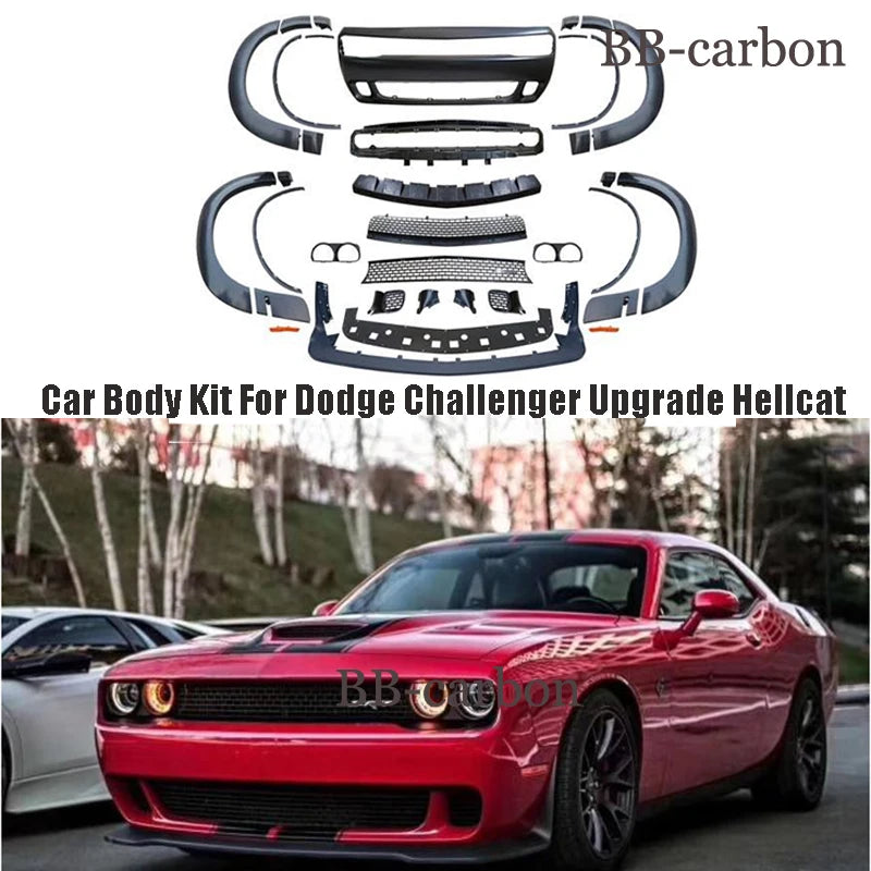 Dodge Challenger Upgrade Hellcat PP Unpainted Car Body Side Skirts Kit