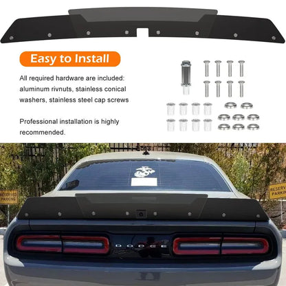 Rear WickerBill Spoiler - Dodge Challenger 2015-2021 SRT RT Hellcat Scat Pack with Back Up Camera