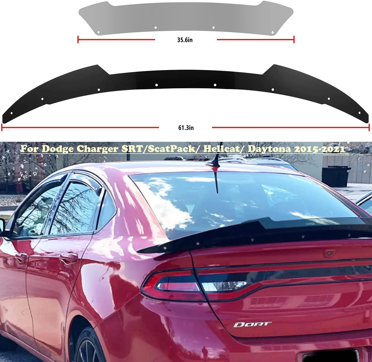 Rear Wickerbill Spoiler - Dodge Charger 2015-2021 SRT ScatPack Hellcat V2