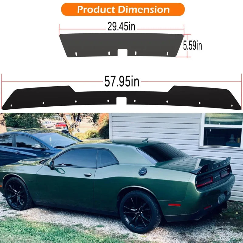 Rear WickerBill Spoiler - Dodge Challenger 2015-2021 SRT RT Hellcat Scat Pack with Back Up Camera