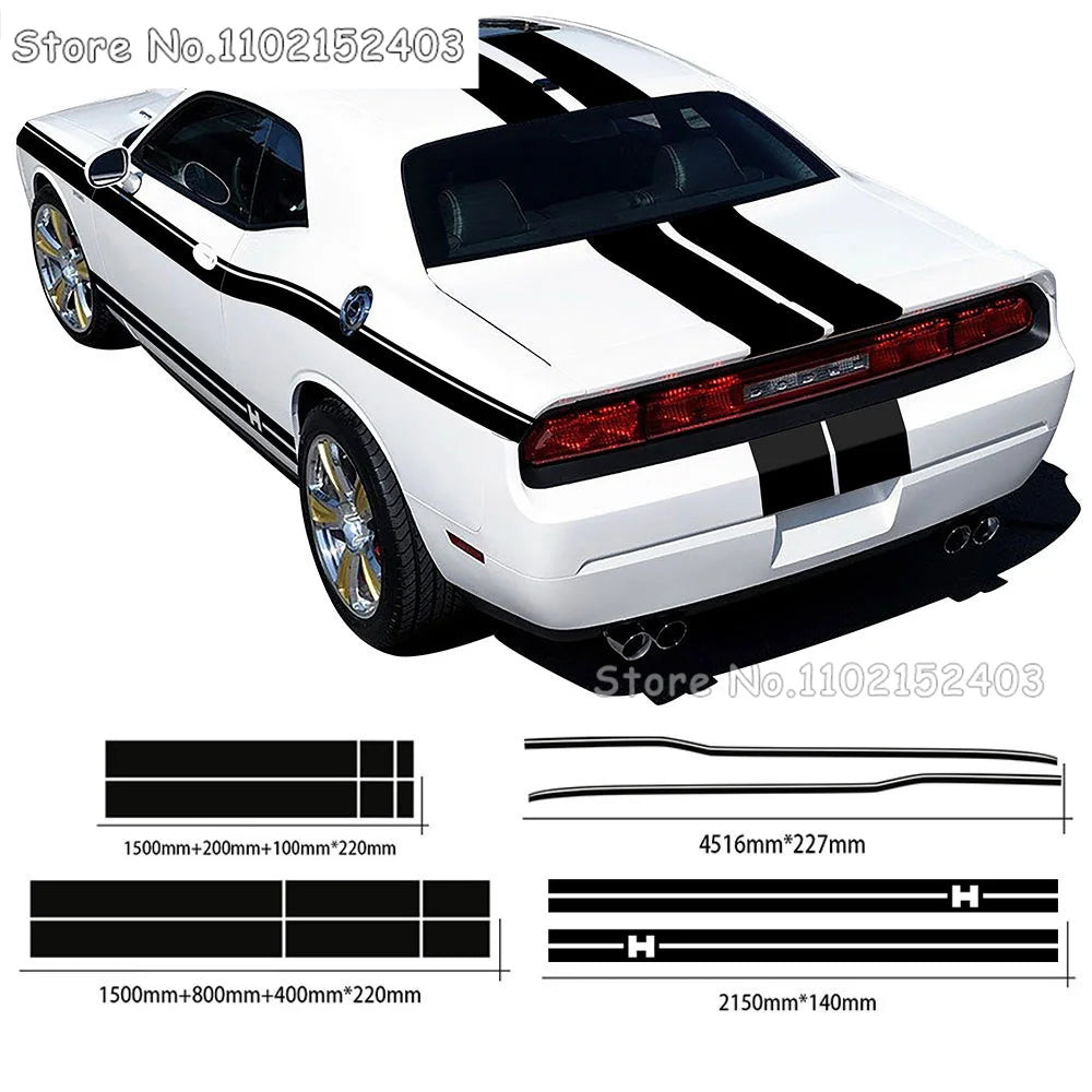 Side Skirt Stripes Vinyl Decal Stickers - Dodge Challenger